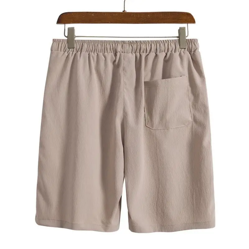 2023 New Men's Gray Cotton Linen Shorts — feature 18