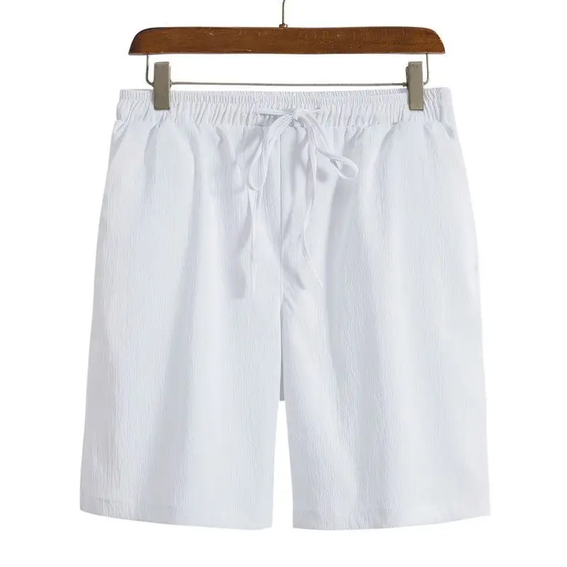 2023 New Men's Gray Cotton Linen Shorts — feature 19
