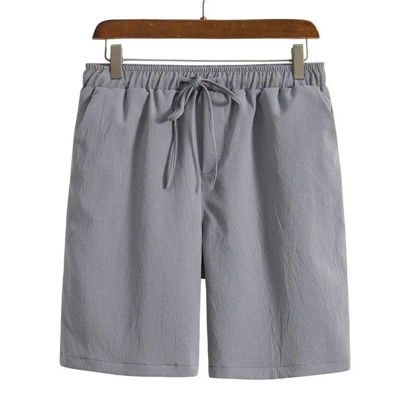2023 New Men's Gray Cotton Linen Shorts — feature 29