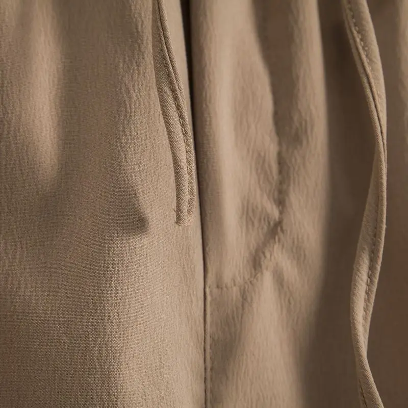 2023 New Men's Gray Cotton Linen Shorts — feature 32