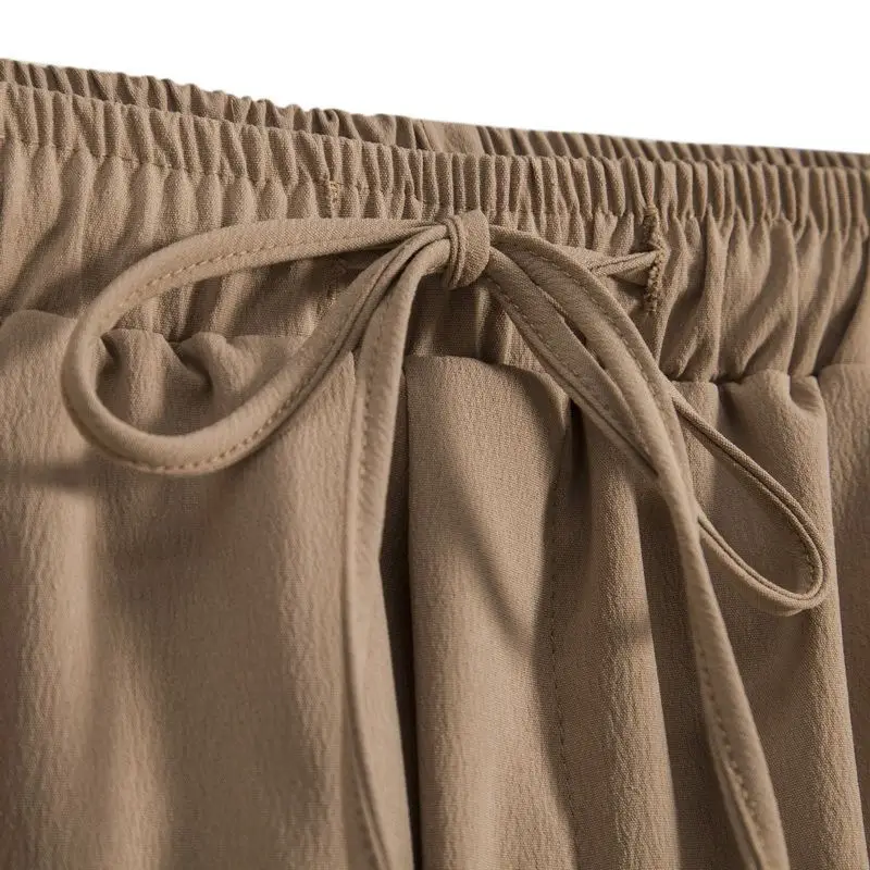 2023 New Men's Gray Cotton Linen Shorts — feature 34