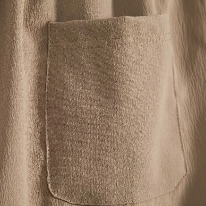 2023 New Men's Gray Cotton Linen Shorts — feature 35