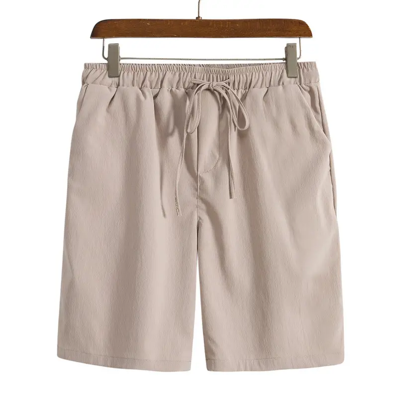 2023 New Men's Gray Cotton Linen Shorts - Image 2