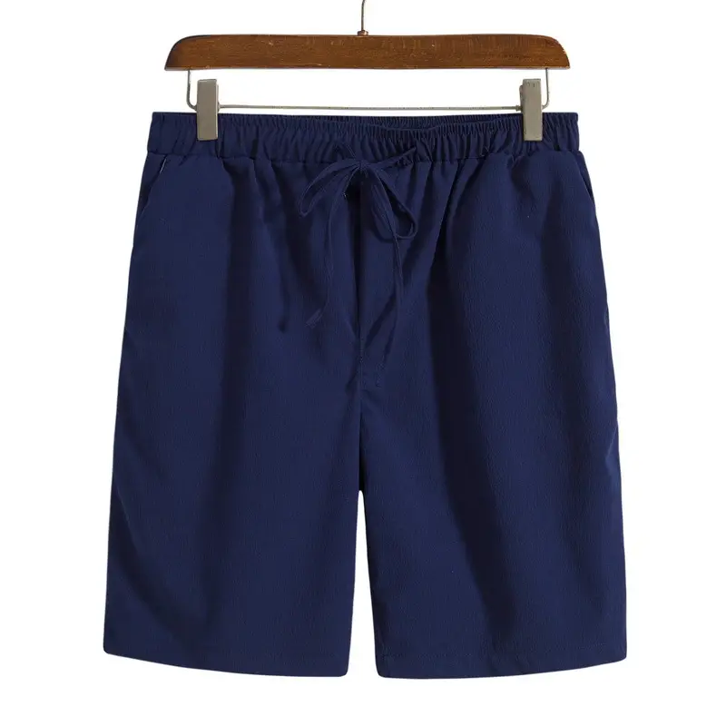 2023 New Men's Gray Cotton Linen Shorts - Image 7