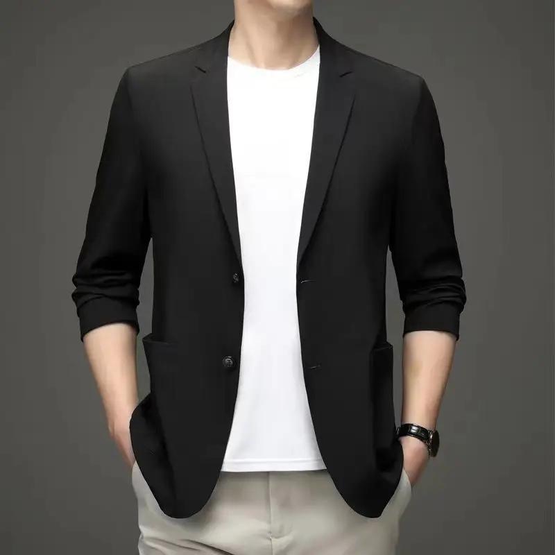 Men's Blue Casual Jacket Summer Lightweight Business Suit