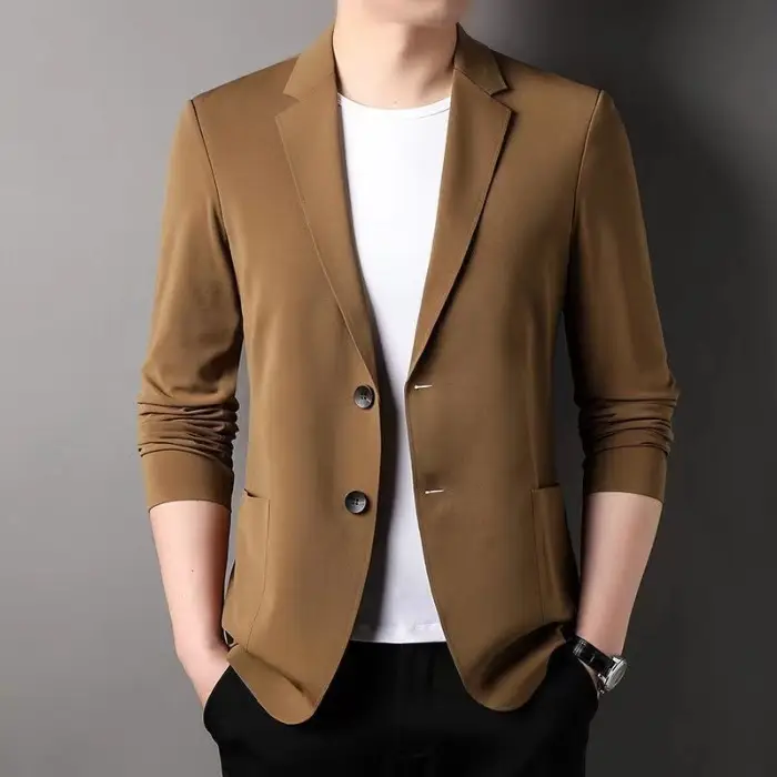 Men's Blue Casual Jacket Summer Lightweight Business Suit — feature 6