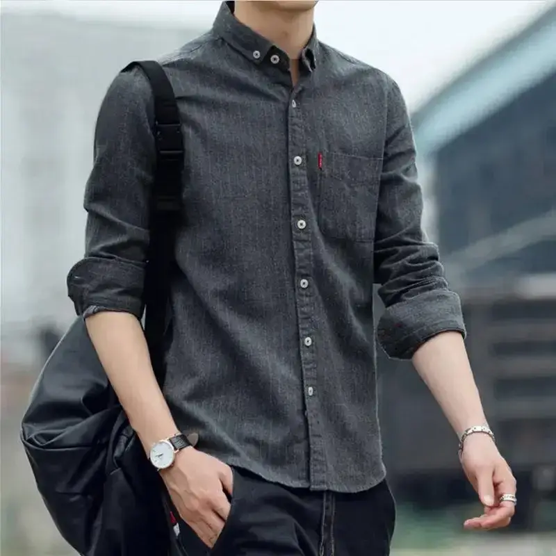 Men's Long Sleeve Striped Shirt 2022 Slim Fit - Image 17