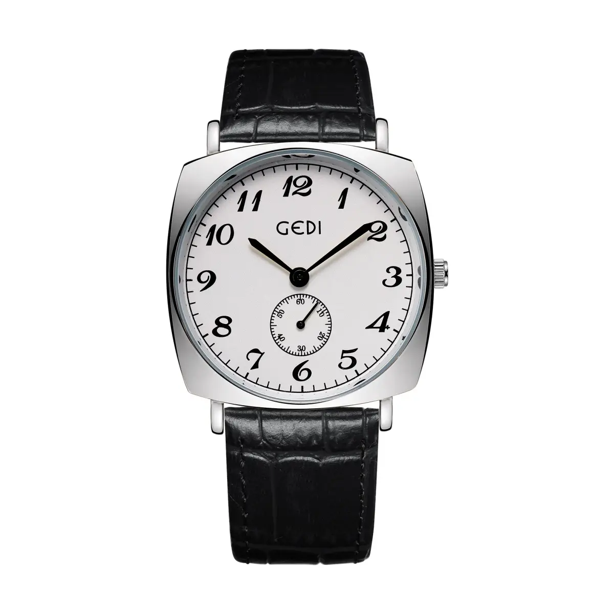 Gold Rose Gold Couple Watch with Black Leather Strap - Image 2