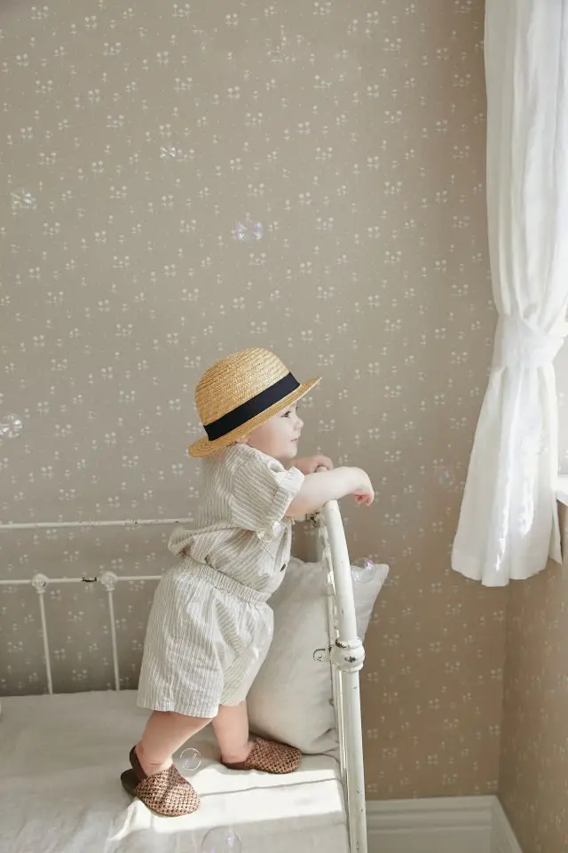 Baby Boys & Girls Plaid Summer Suit with Hat & Shoes — feature 6