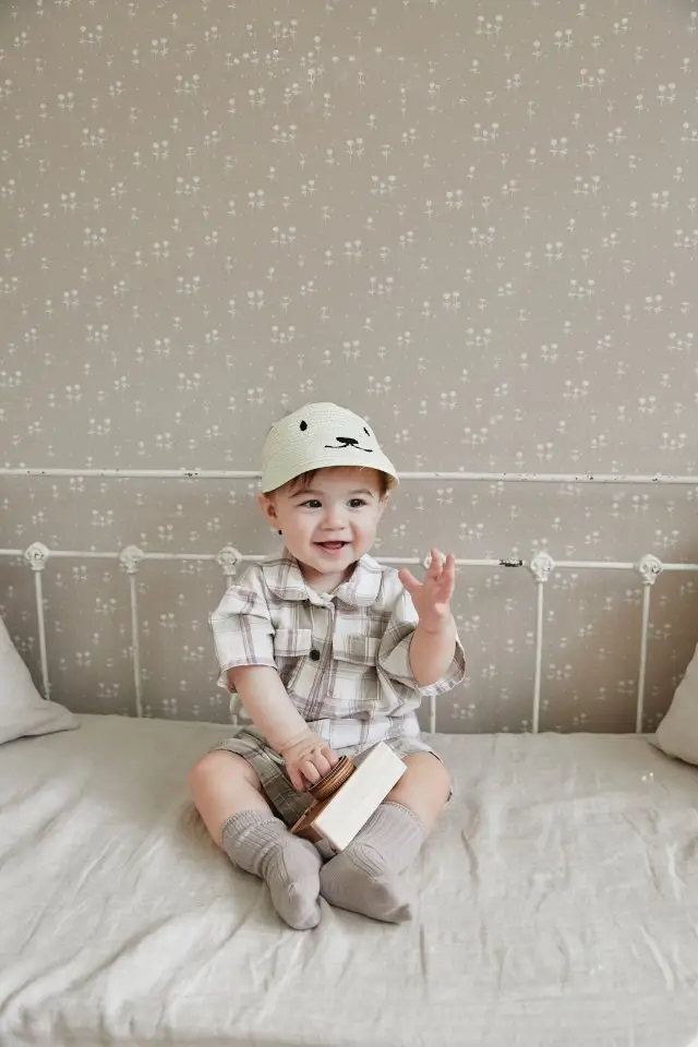 Baby Boys & Girls Plaid Summer Suit with Hat & Shoes — feature 7