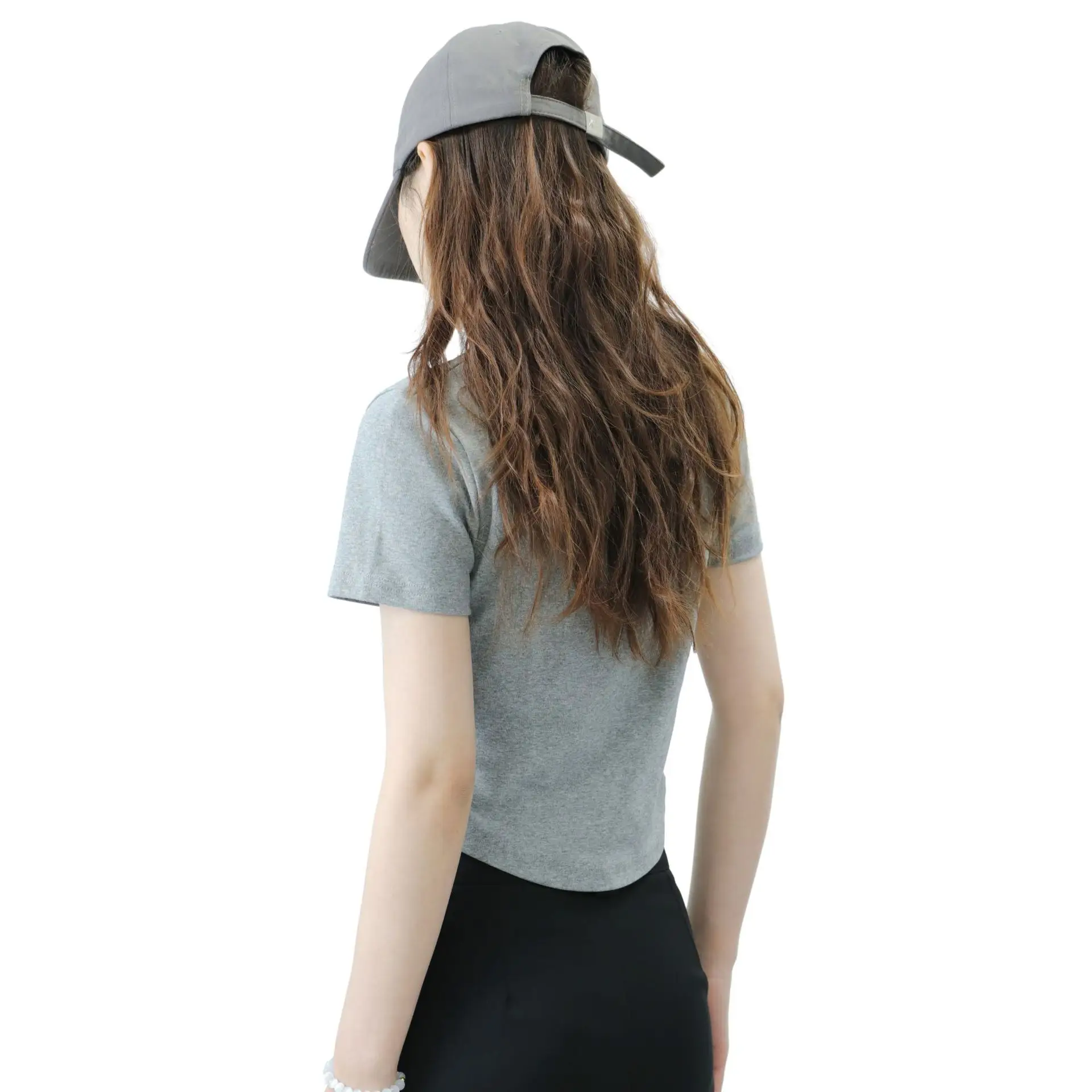 Women Pink Square Collar Slim Fit T-Shirt