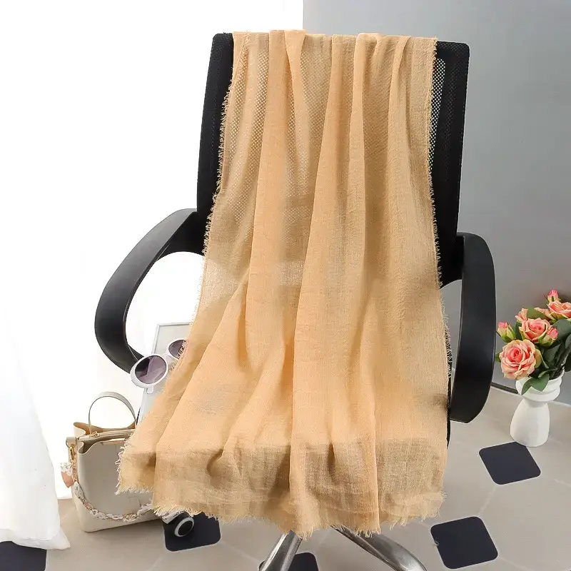 New Spring Summer Headscarf for Women Silk Tan Large - Image 3