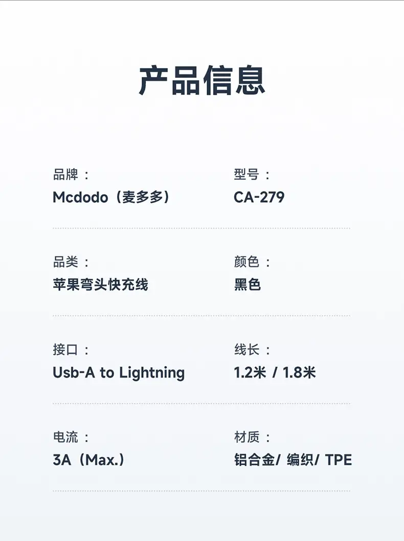 Maiduo 3A Charging Cable for iPhone 14 13 12 — feature 16