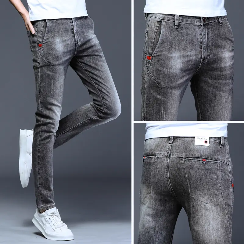 2025 Slim Fit Men's Xintang Jeans Small Feet - Image 4