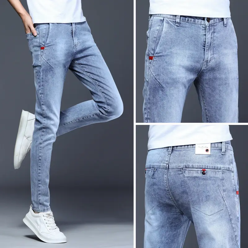 2025 Slim Fit Men's Xintang Jeans Small Feet - Image 3