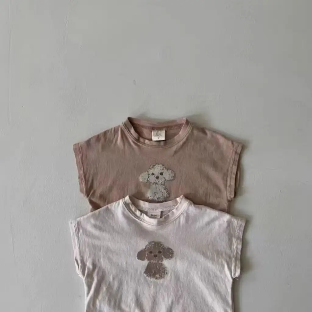 Korean-style Dog Print T-Shirt for Kids - Image 4