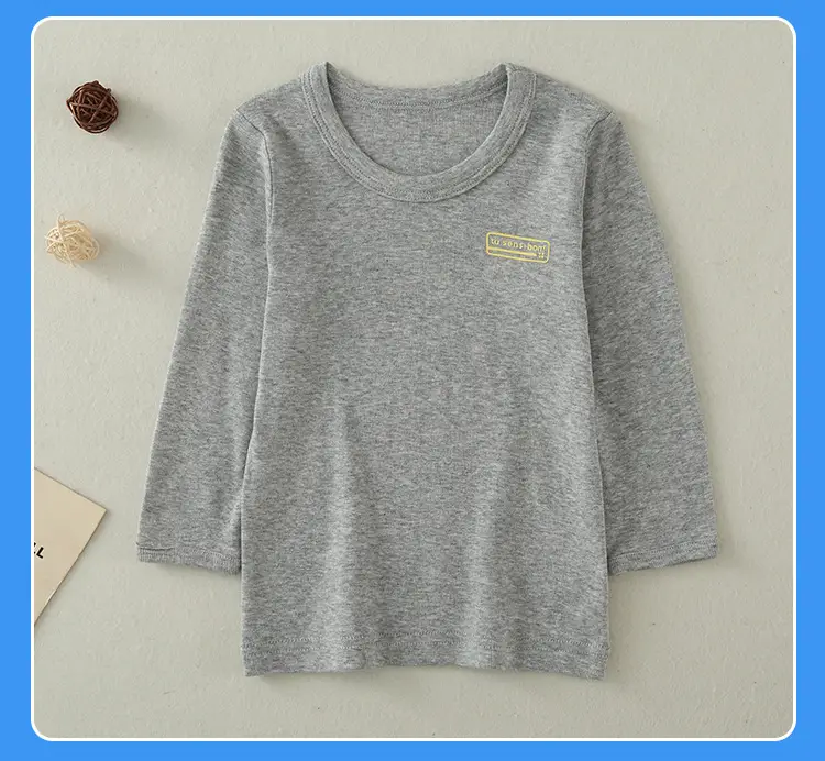 Baby Cotton Long Sleeve T-Shirt Set Gray Striped — feature 15