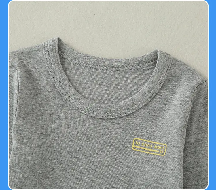 Baby Cotton Long Sleeve T-Shirt Set Gray Striped — feature 16