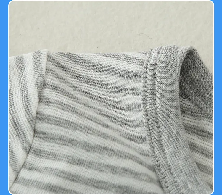 Baby Cotton Long Sleeve T-Shirt Set Gray Striped — feature 19
