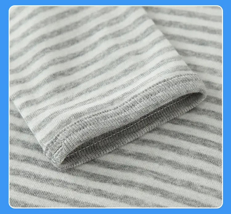 Baby Cotton Long Sleeve T-Shirt Set Gray Striped — feature 20
