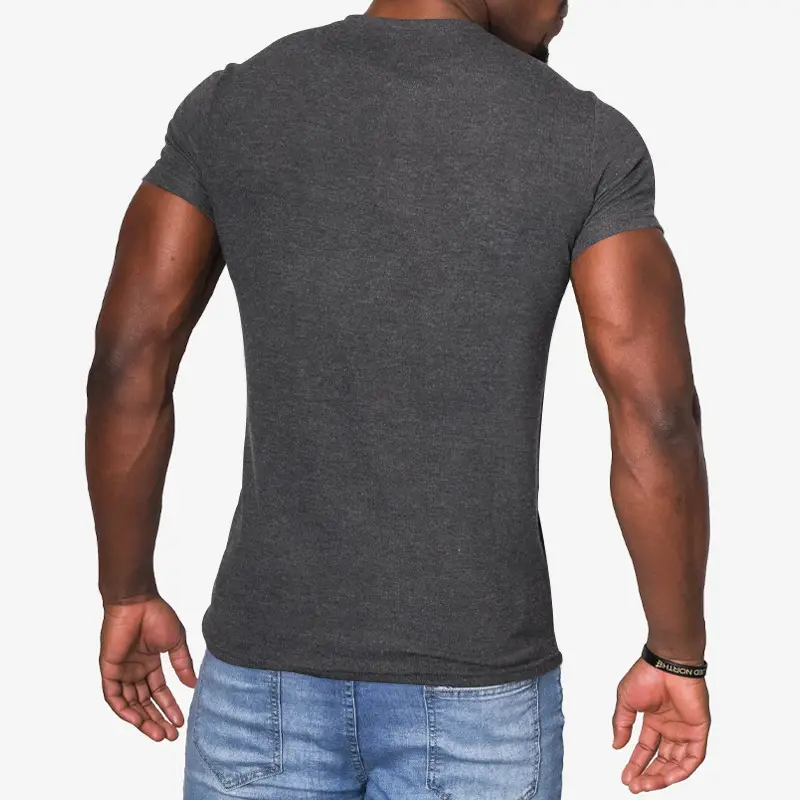 Men Blue Button Henley T-Shirt Short Sleeve Round Neck — feature 41