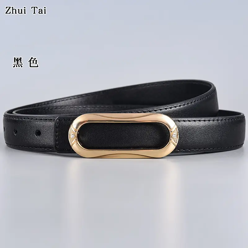 Brown Leather Belt with Gold Plate Buckle - Image 9
