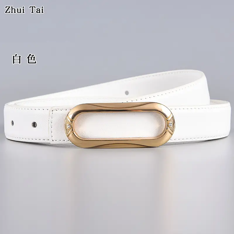 Brown Leather Belt with Gold Plate Buckle β feature 9