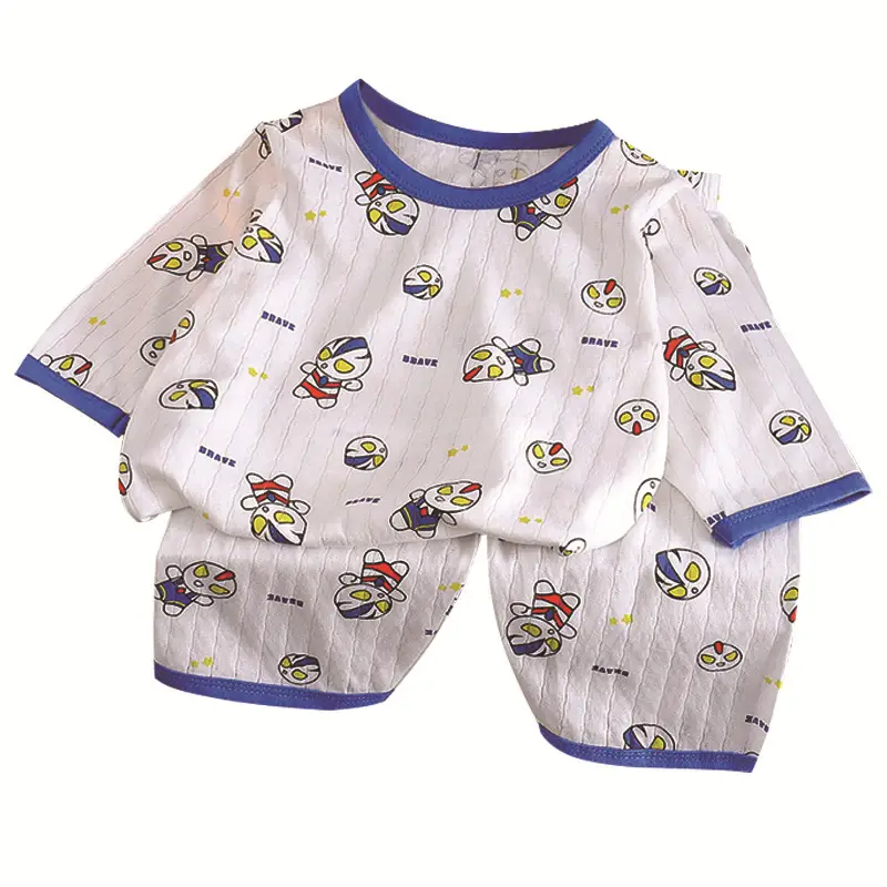Children's Pajamas Set Pure Cotton Summer New Boys' Clothes Girls Home Clothes Thin Air-Conditioned Clothes Children's Clothing Wholesale