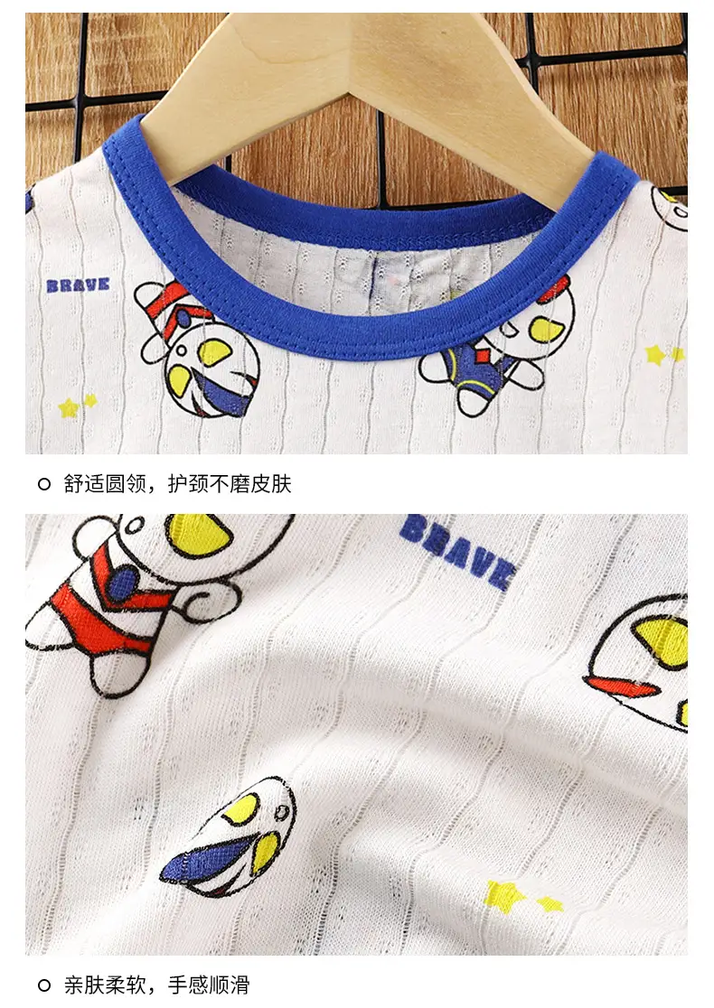 Children's Pajamas Set Pure Cotton Summer New Boys' Clothes Girls Home Clothes Thin Air-Conditioned Clothes Children's Clothing Wholesale — feature 14