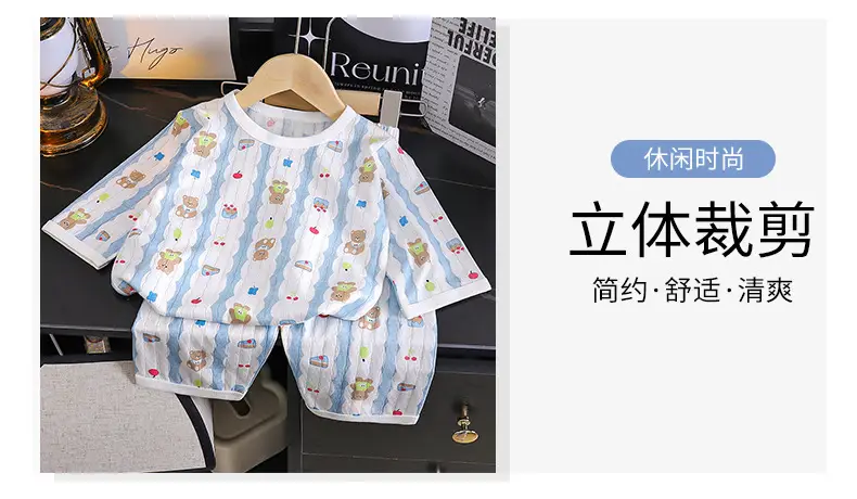 Children's Pajamas Set Pure Cotton Summer New Boys' Clothes Girls Home Clothes Thin Air-Conditioned Clothes Children's Clothing Wholesale — feature 9