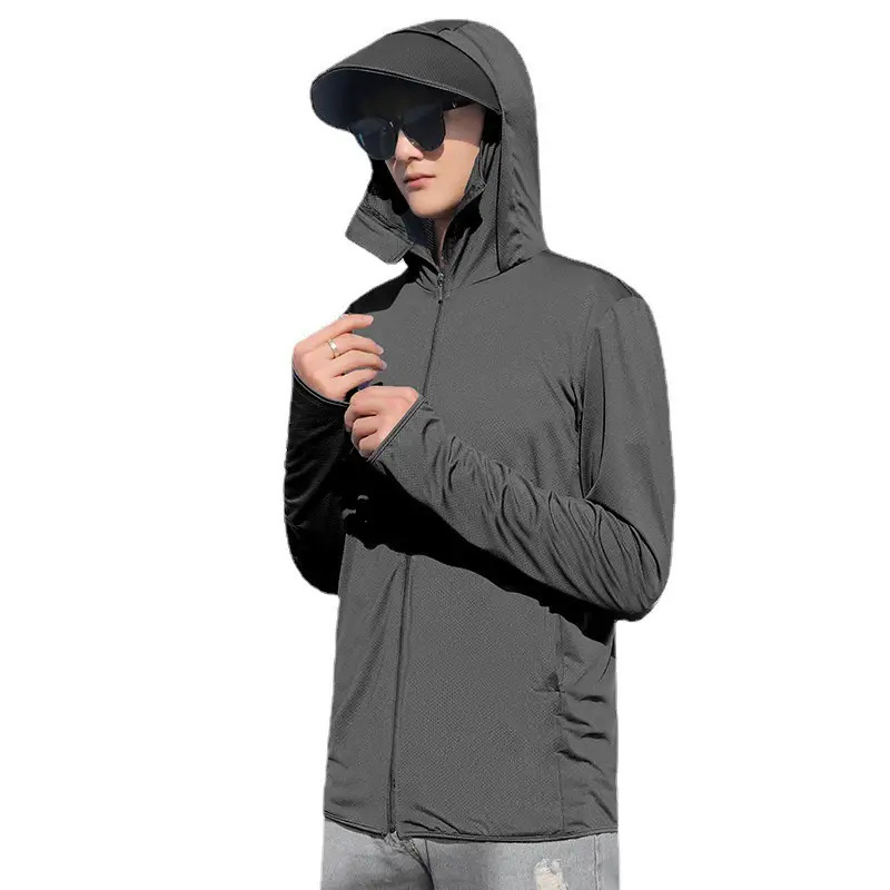Men's Ultra-Thin Anti-UV Sunscreen Coat Grey - Image 11