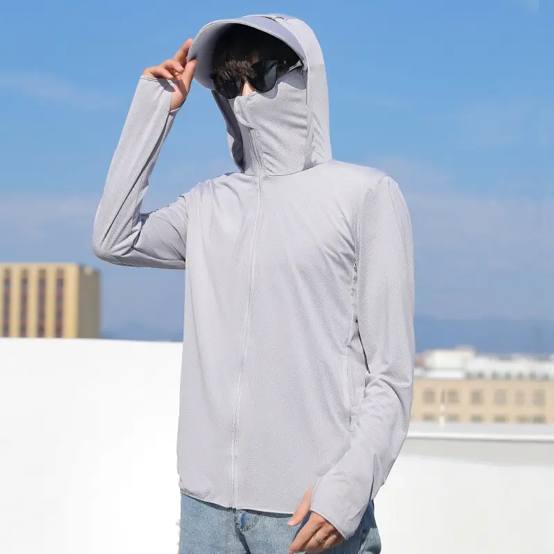 Men's Ultra-Thin Anti-UV Sunscreen Coat Grey - Image 2