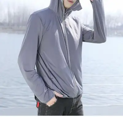 Men's Ultra-Thin Anti-UV Sunscreen Coat Grey - Image 4