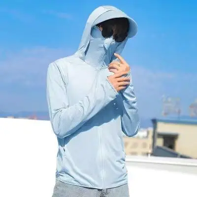 Men's Ultra-Thin Anti-UV Sunscreen Coat Grey - Image 6