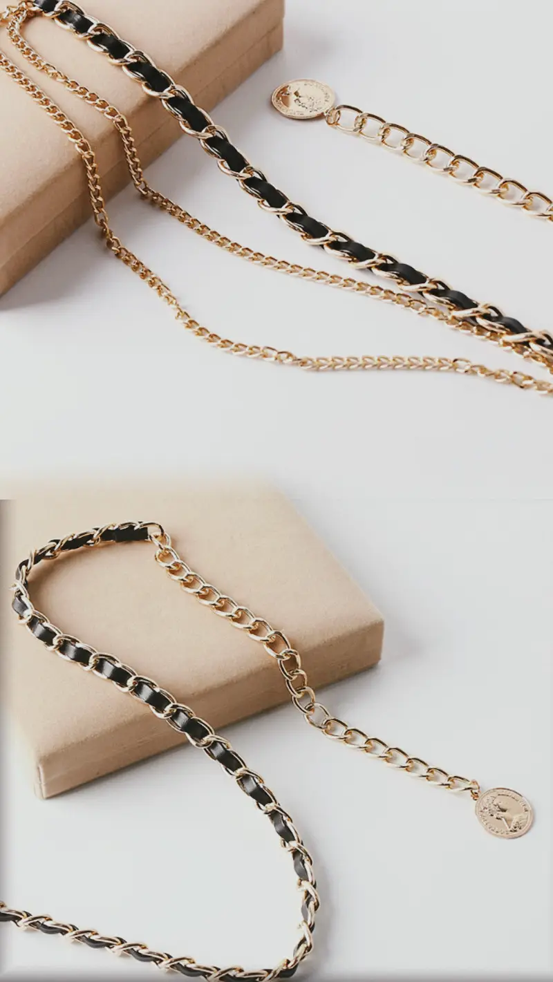 French Metal Waist Chain Women Decorative Korean Style β feature 5