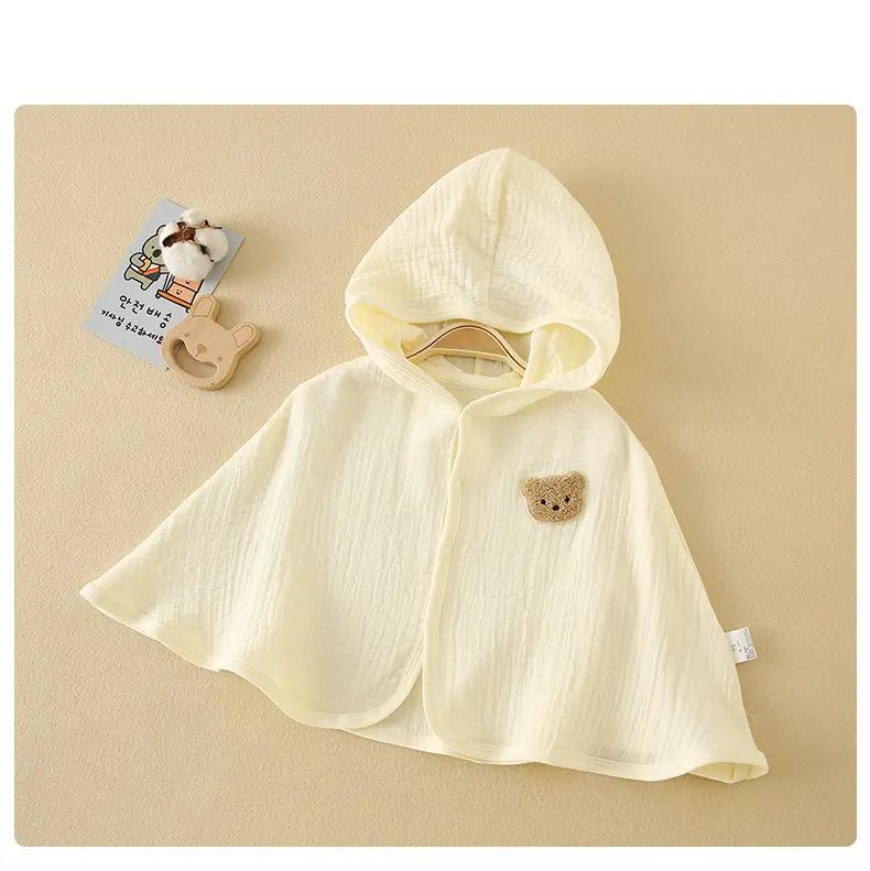 Baby Hooded Sun Protection Cloak Pure Cotton Summer Wear — feature 8