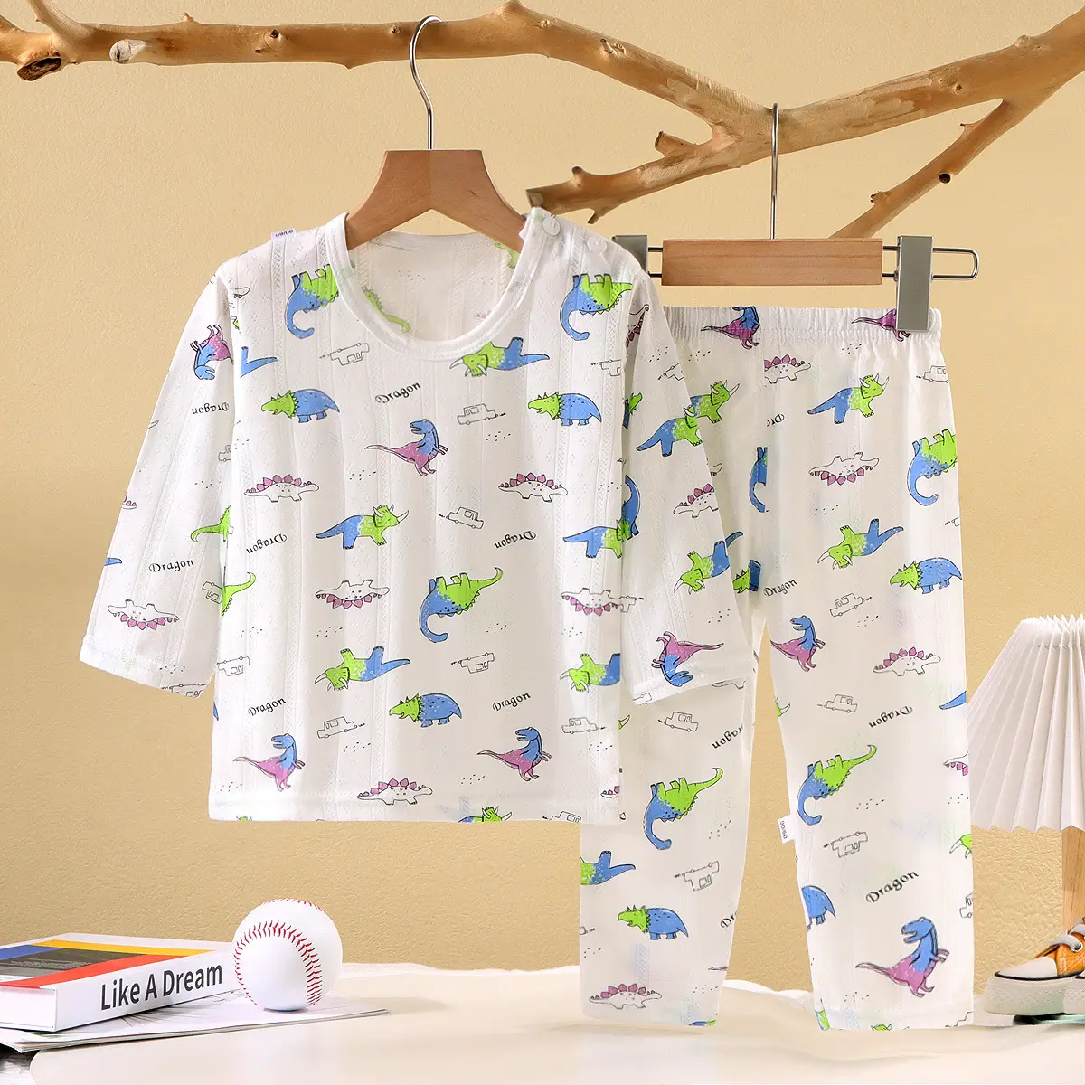 Summer Light Green Kids Pajamas Set 9-10Y - Image 4