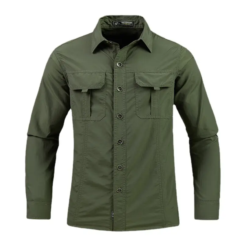 Men's Olive Green Long Sleeve Shirt Ice Resistant Plus Code - Image 9