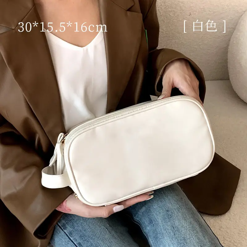 White Makeup Brush & Storage Bag for Women - Image 3