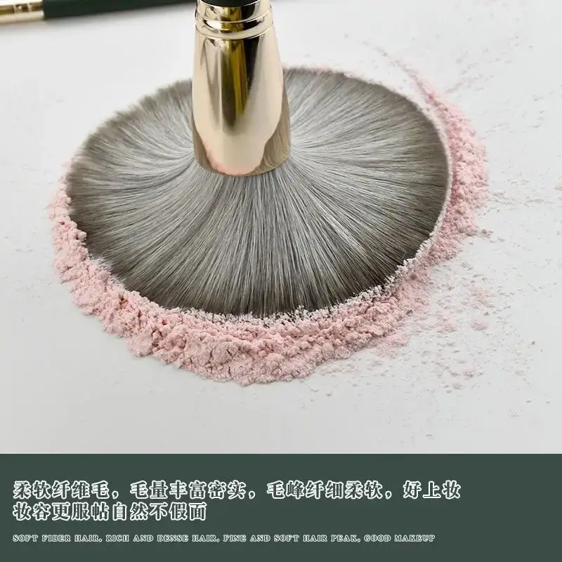 14 Piece Green Makeup Brush Set for Beginners