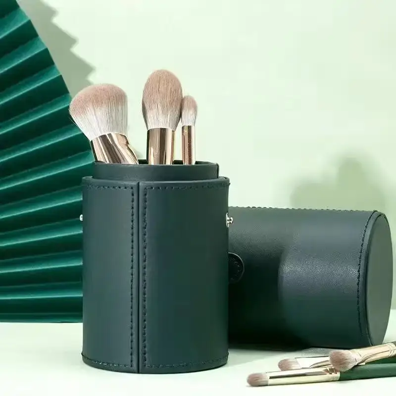 14 Piece Green Makeup Brush Set for Beginners