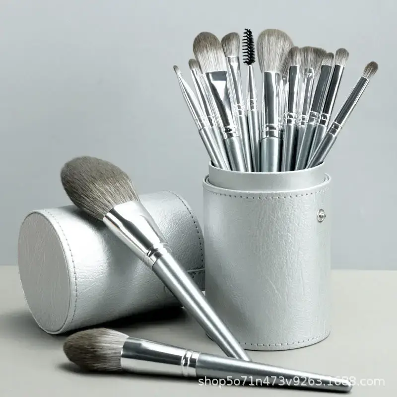 14 Piece Green Makeup Brush Set for Beginners