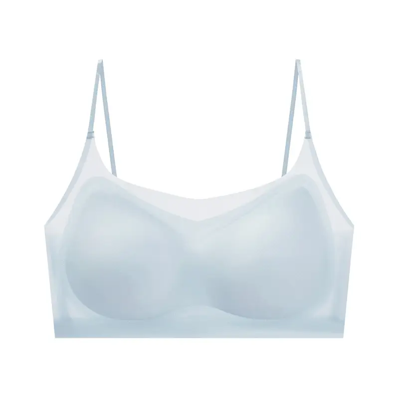 Breathable seamless underwear Women's Ice Silk cool thin big chest small adjustable simple beautiful back invisible bra