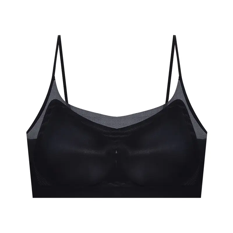 Breathable seamless underwear Women's Ice Silk cool thin big chest small adjustable simple beautiful back invisible bra