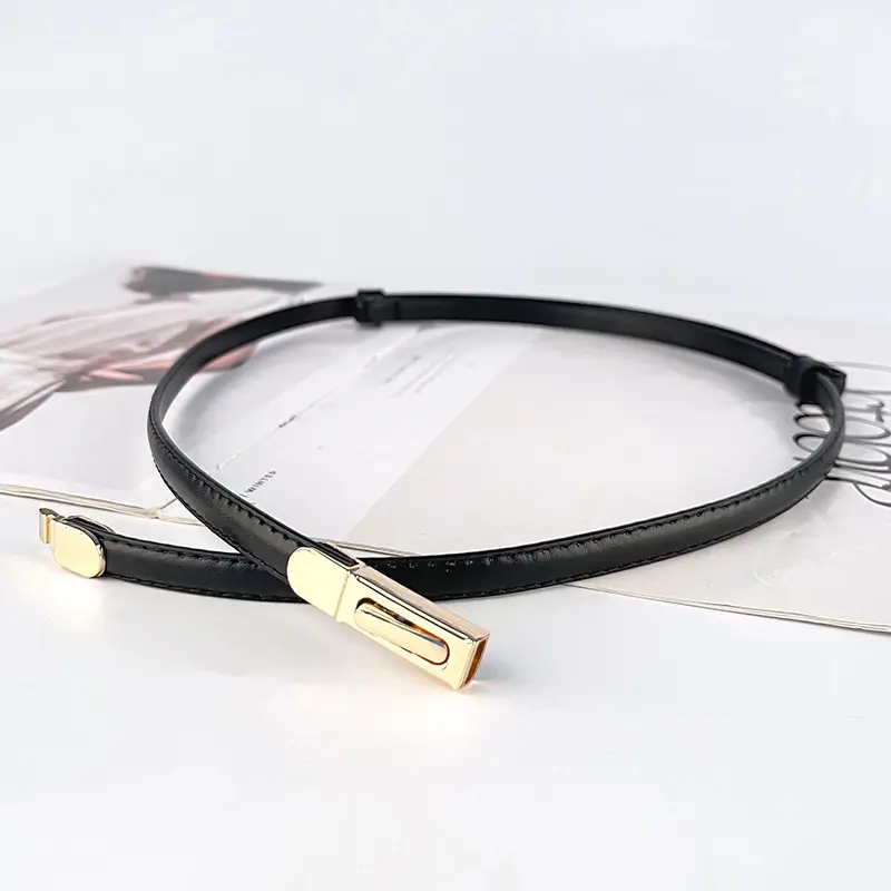 White Leather Belt for Women Thin Crossbody
