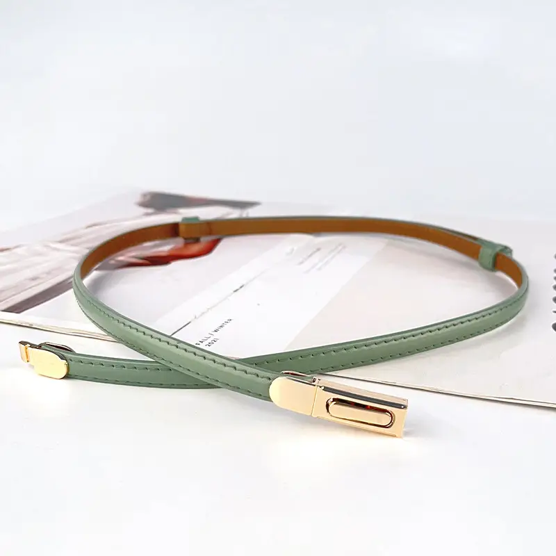 White Leather Belt for Women Thin Crossbody