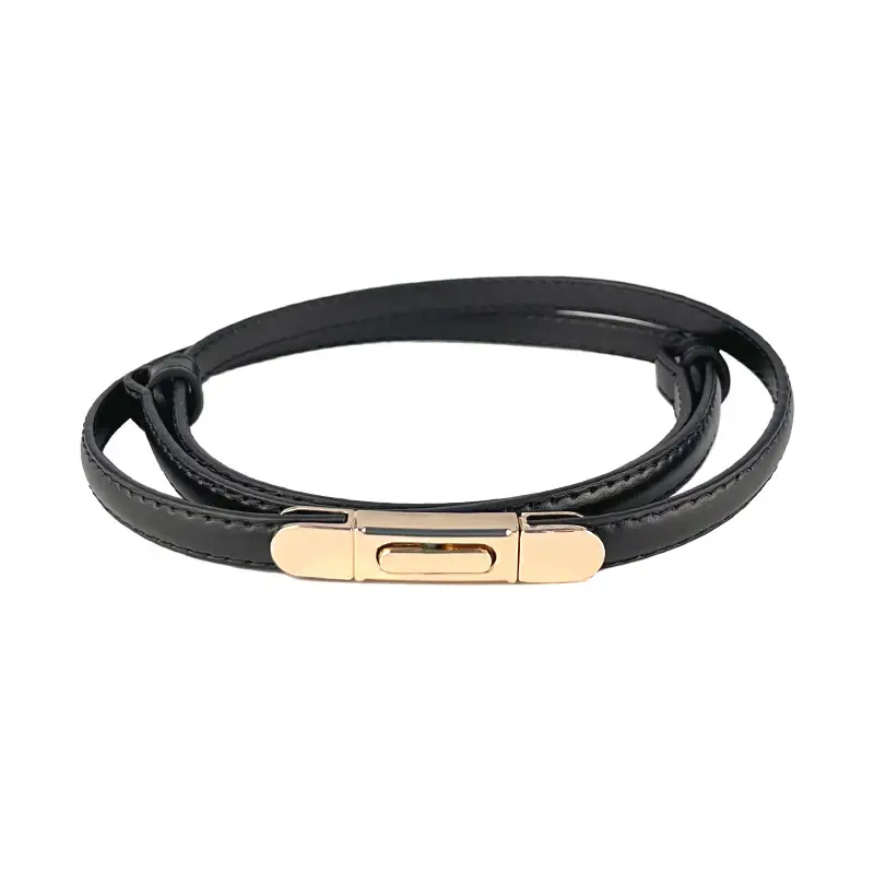 White Leather Belt for Women Thin Crossbody