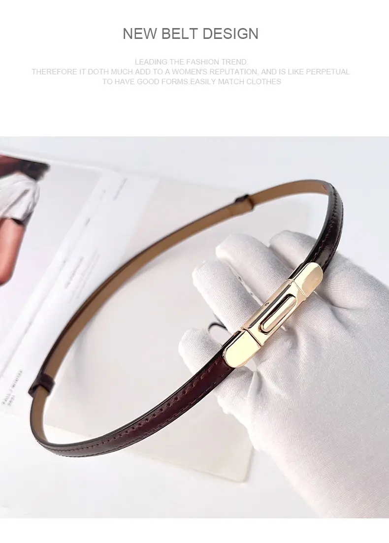 White Leather Belt for Women Thin Crossbody — feature 13