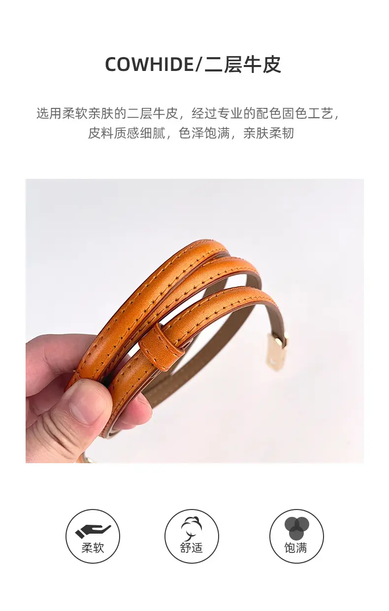 White Leather Belt for Women Thin Crossbody — feature 5