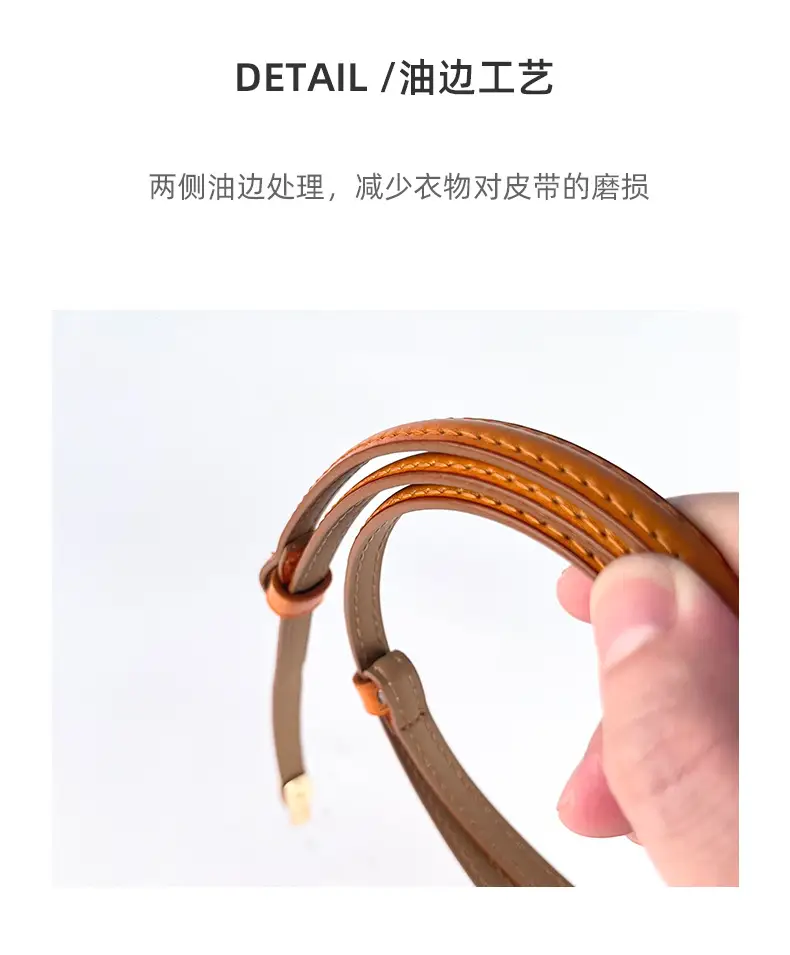 White Leather Belt for Women Thin Crossbody — feature 7